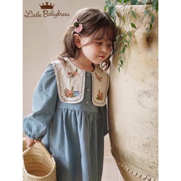 Váy Liebe Baby màu xanh coban cho bé 1-6 tuổi