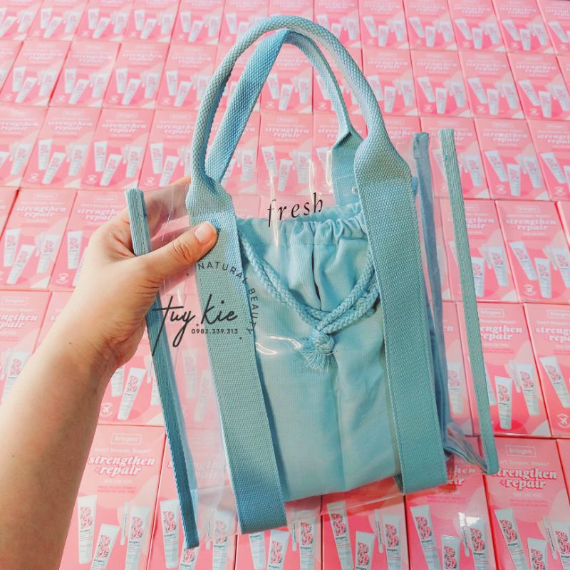 [ Gift Hãng ] Túi Tote FR€SH Jelly Phối Viền Xanh