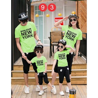 áo gia đình new york xanh chuối