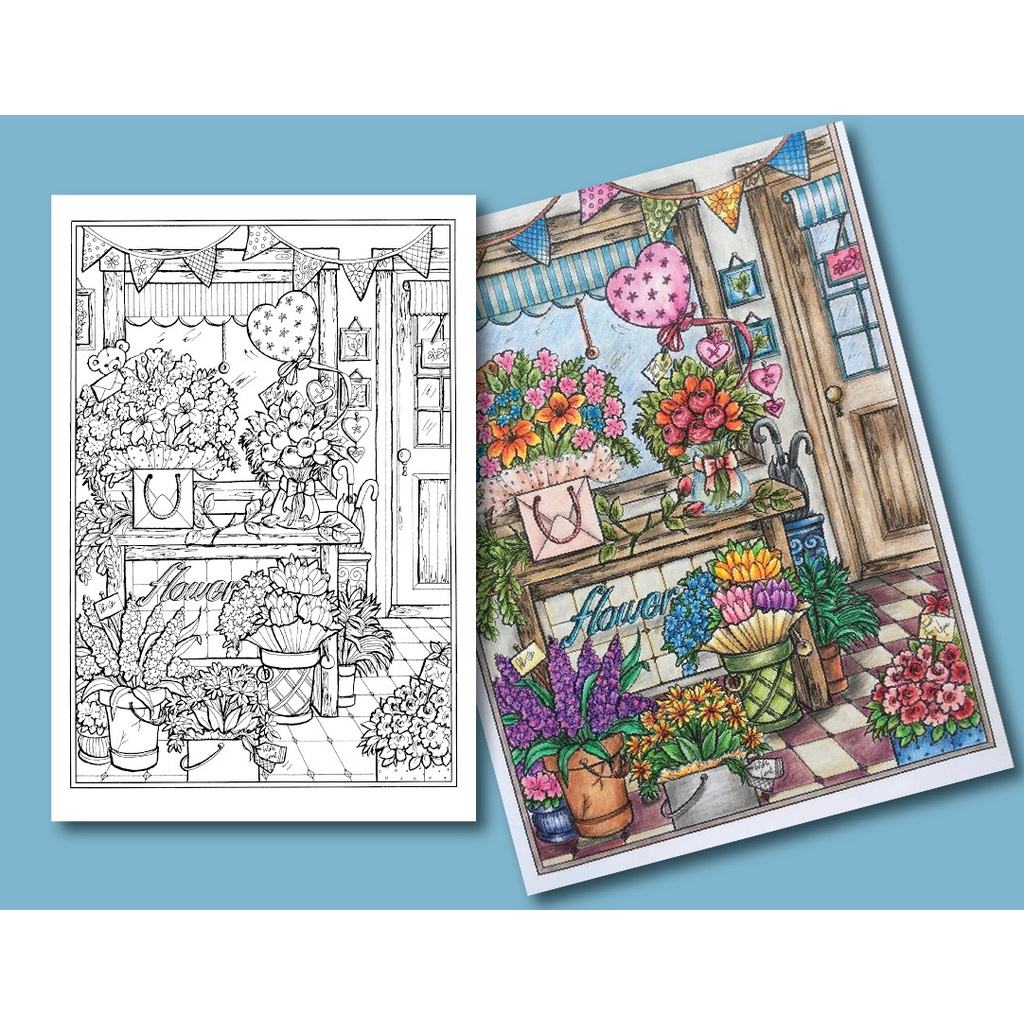 Tranh tô màu nước PC1 combo12 tranh, Giấy dầy đẹp dùng cho màu chì, maker, sáp dầu...