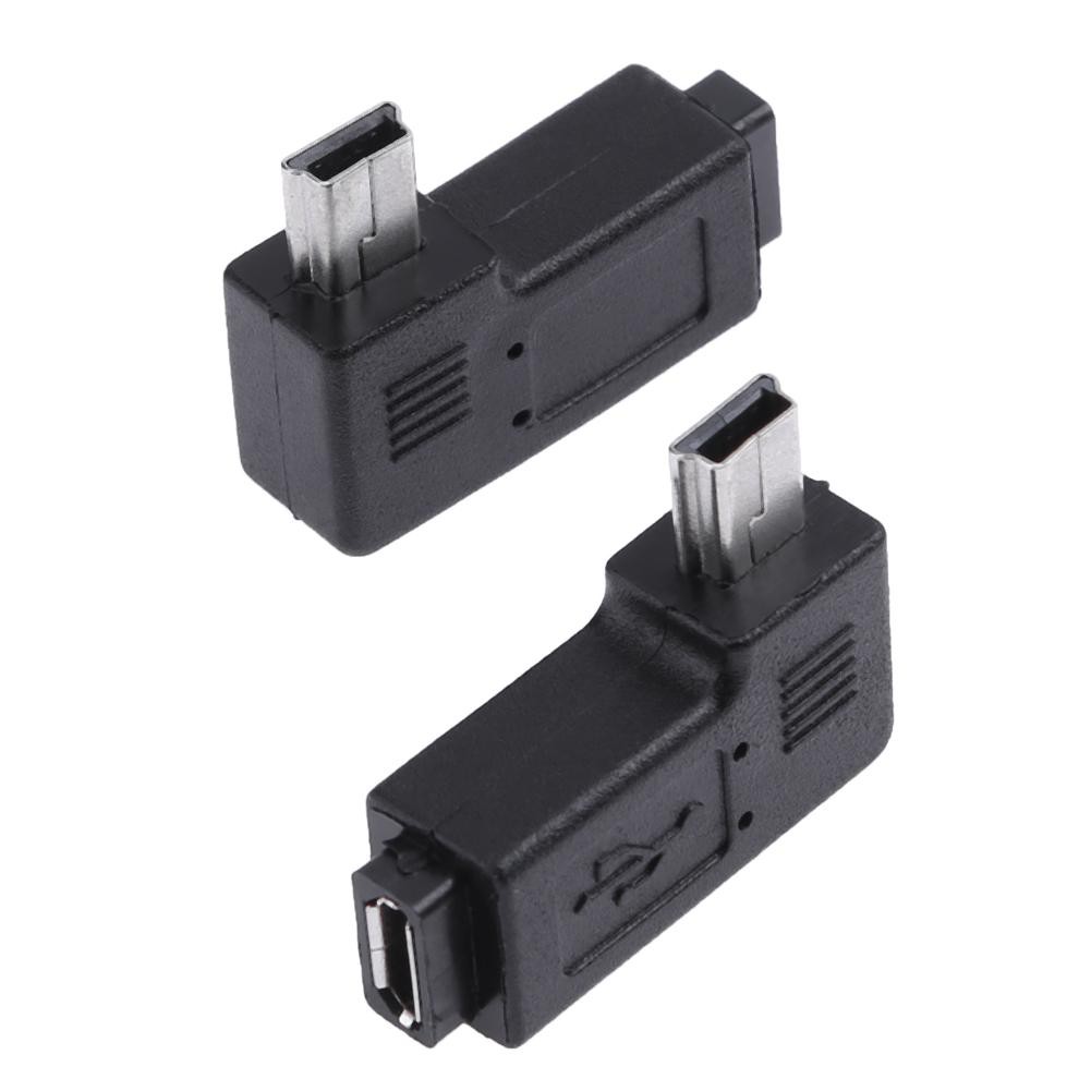 🌟Chất lượng cao nhất🍁2pcs 90 Degree Micro USB Female to Mini USB Male Adapter Connector