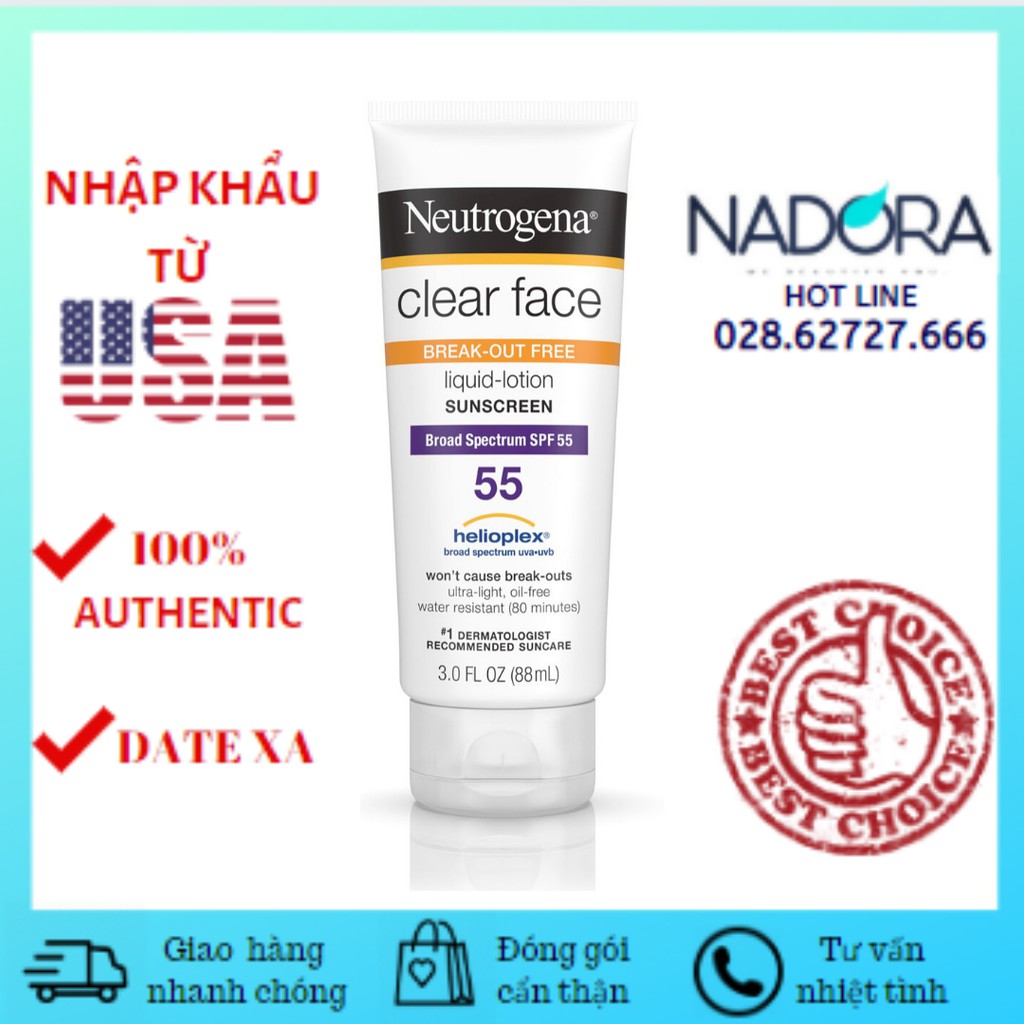 Kem chống nắng Neutrogena Clear Face SPF 50 - 88ml