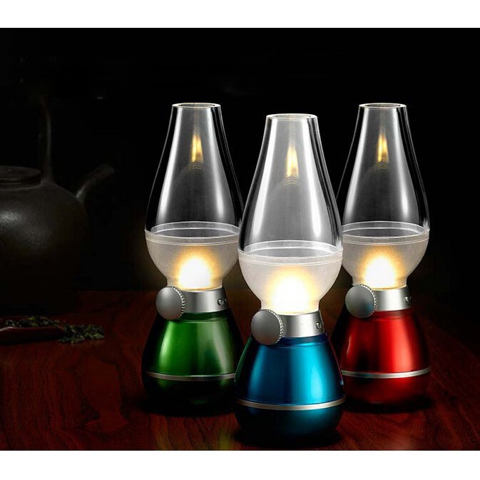 Đèn dầu điện cảm ứng đèn thần cảm ứng đèn thờ cúng điện tử LED thổi tắt mở loại xịn