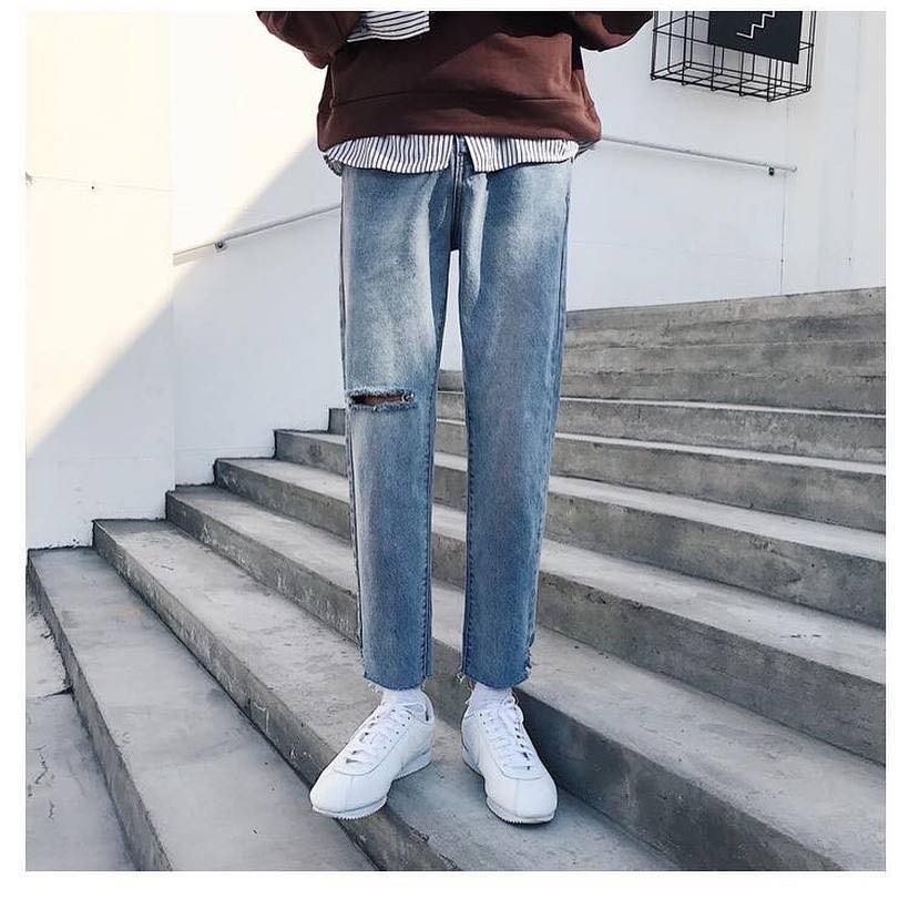 Quần jean baggy nam unisex Hàn Quốc quần jeans dáng suông dành cho nam nữ Kunshop | BigBuy360 - bigbuy360.vn