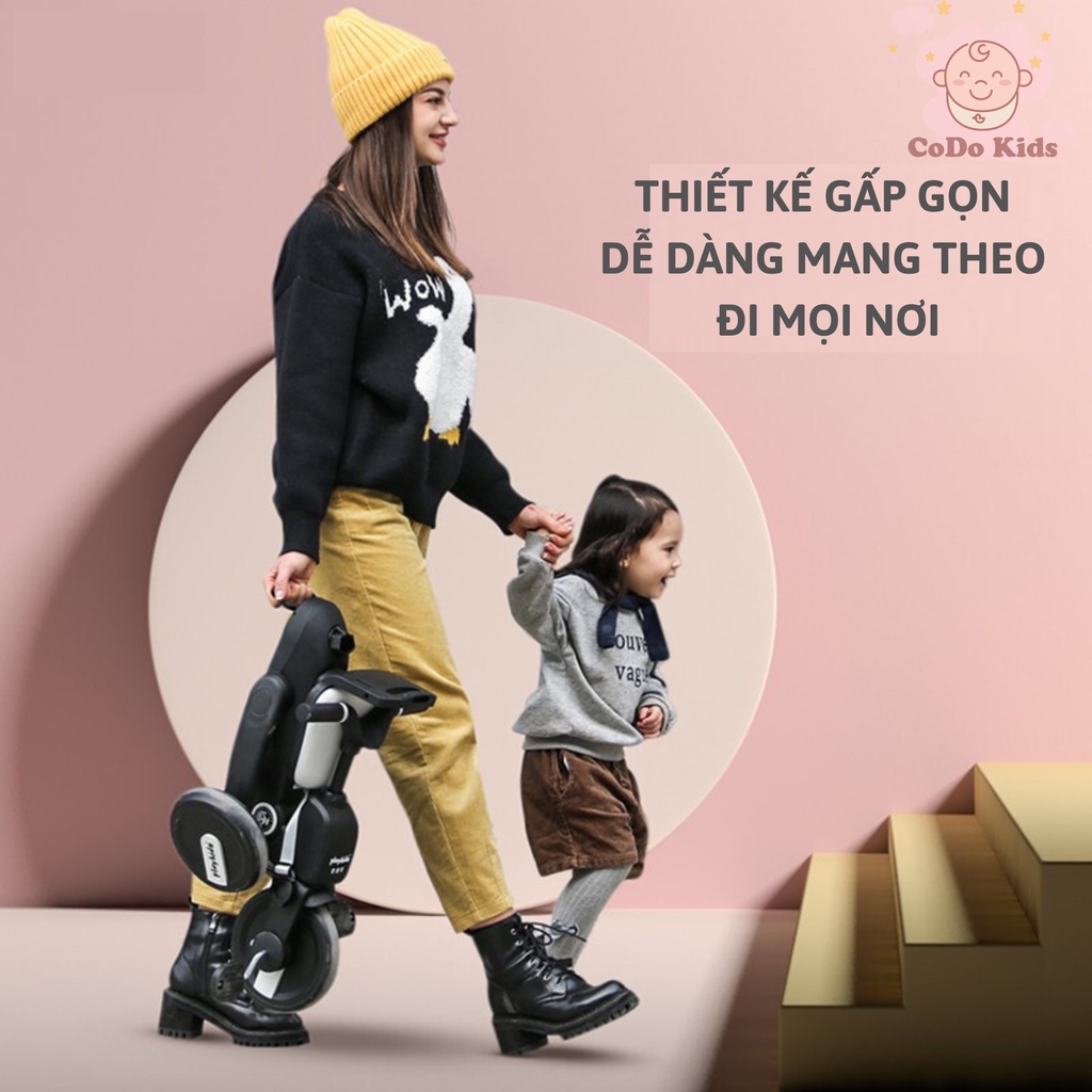 Xe Đẩy Gấp Gọn Cho Bé PLAYKIDS, Xe Chòi Chân 3 Bánh Gấp Gọn 6in1 Dành Cho Bé Từ 1-5 Tuổi