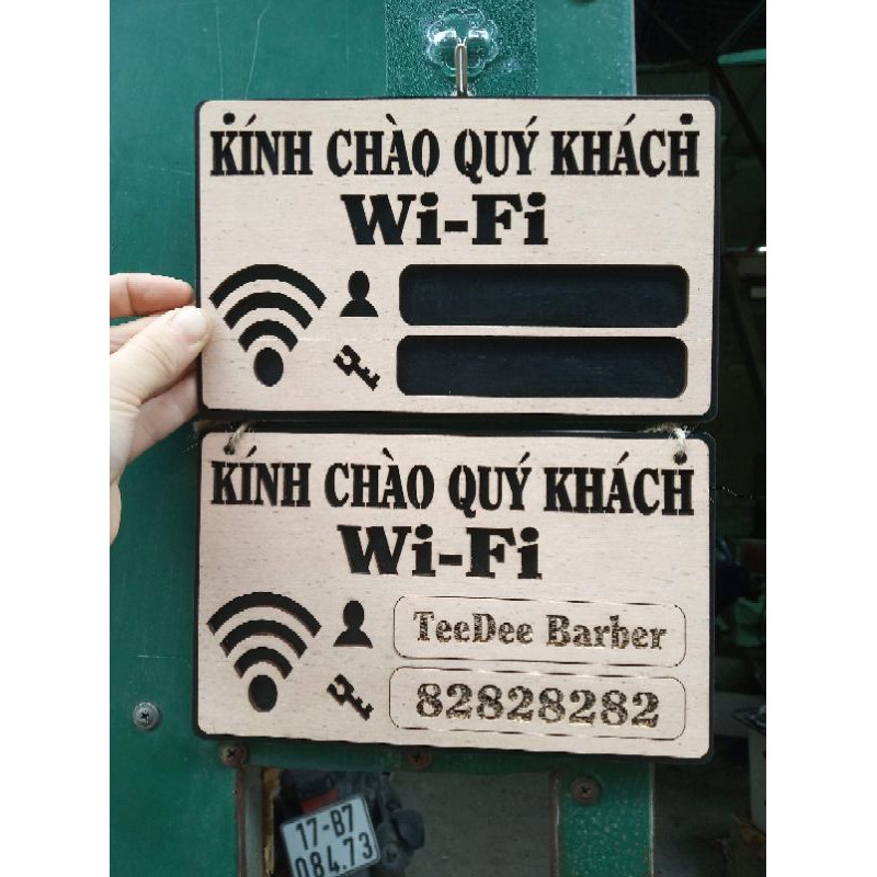 Bảng Wifi - Password - Miễn Phí Thêm Sẵn Tên Và Mật Khẩu - Bảng Gỗ Woody
