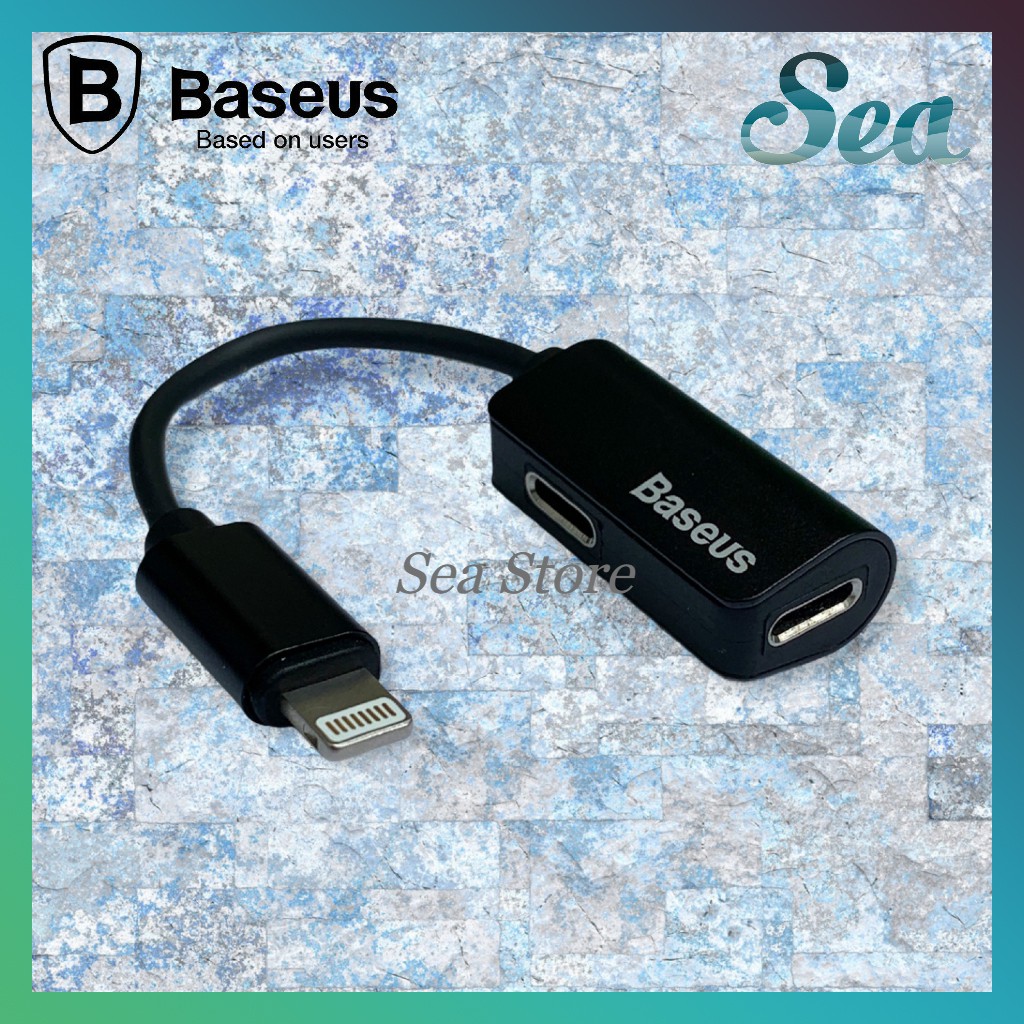 [CHUYÊN PUBG-CÓ MIC] Jack chia 2 cổng lightning chính hãng Baseus vừa sạc vừa đeo tai nghe