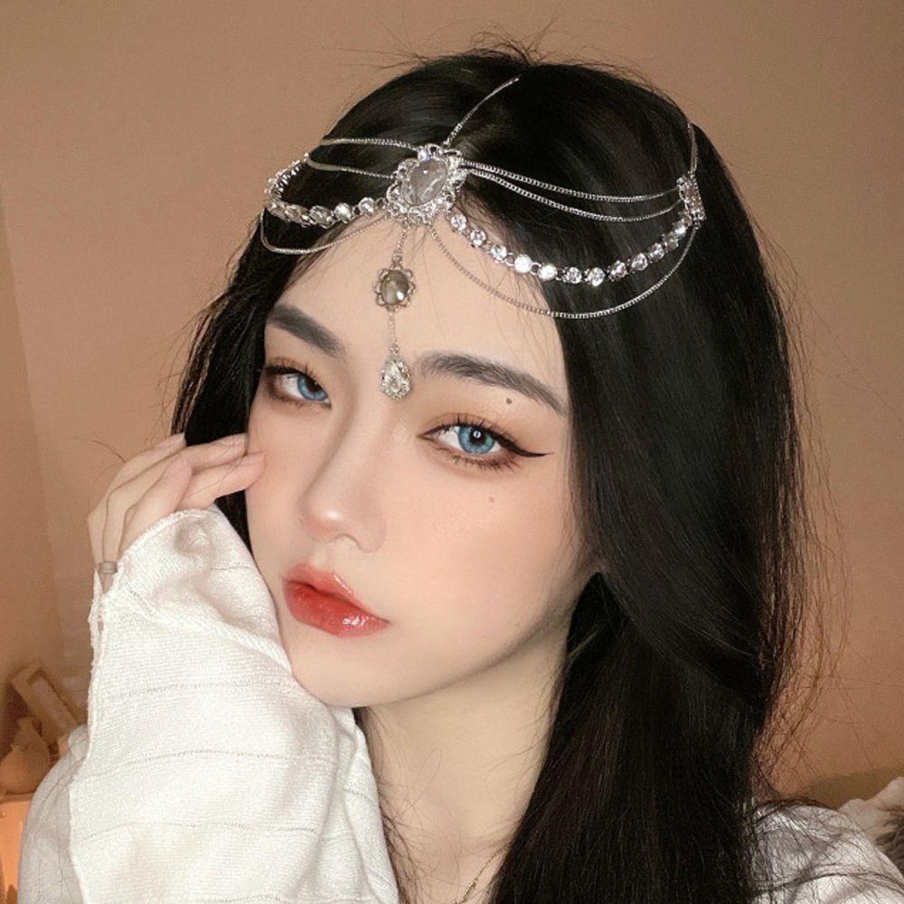 LILYES Vòng Cài Tóc Đính Đá Phong Cách Boho Cho Nữ