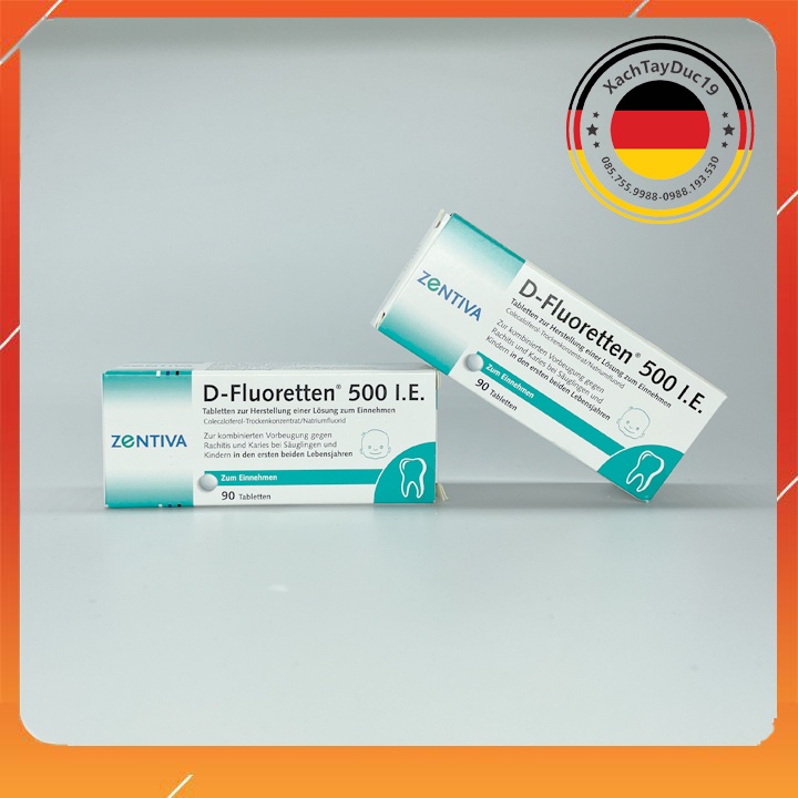 Vitamin D Fluoretten 500 I.E Của Đức Bổ Sung Vitamin D3 Cho Trẻ Sơ Sinh Hộp 90 Viên