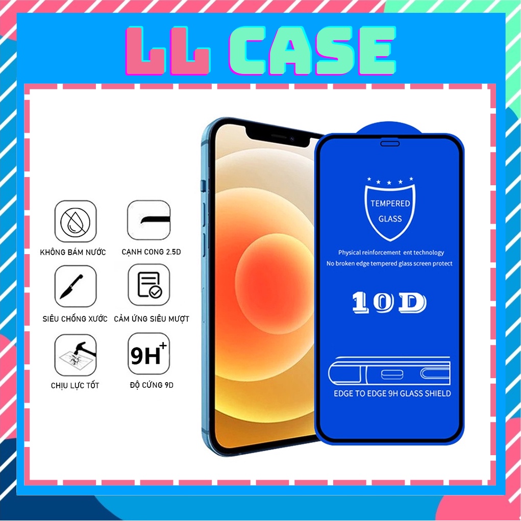 Kính cường lực iphone 10D Full 6/6plus/6s/6splus/7/7plus/8/8plus/x/xr/xs/11/12/pro/max/plus/promax