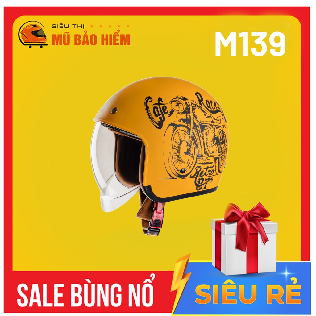 Mũ Bảo Hiểm Giá Rẻ Kính Âm Royal M139 - Bảo hành chính hãng