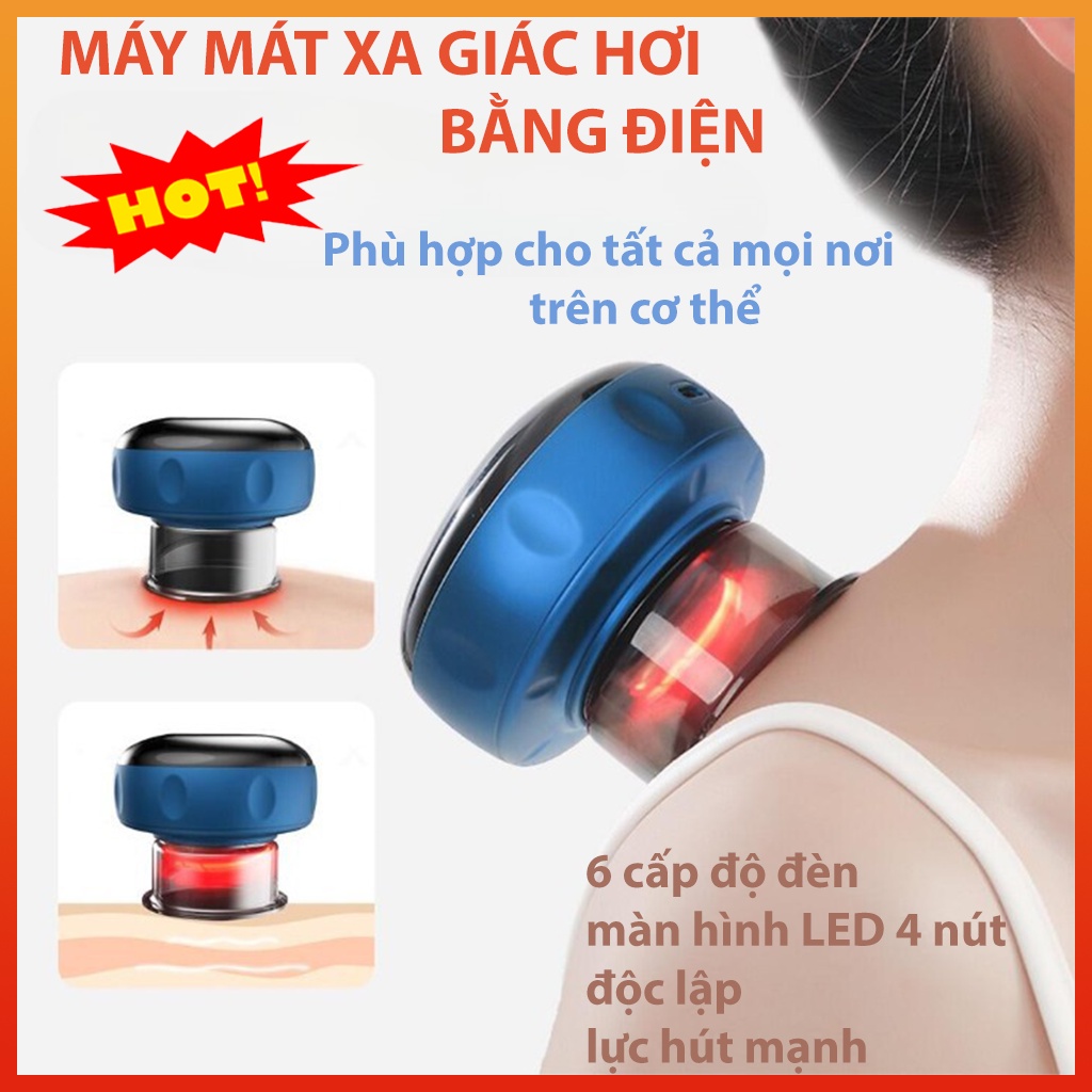 Máy massage giác hơi, Máy Cạo Gió Điện Tử 12 Chế Độ Giảm Mệt Mỏi hoạt động bằng điện Thông Minh
