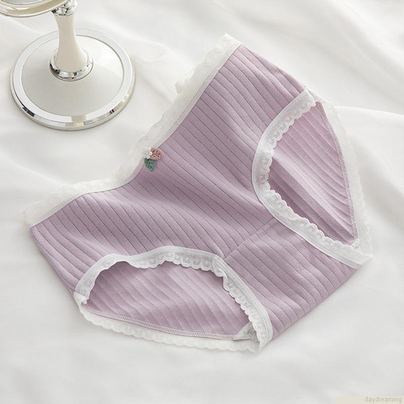 Quần lót mềm mại thoáng khí màu trơn xinh xắn thời trang cho nữ