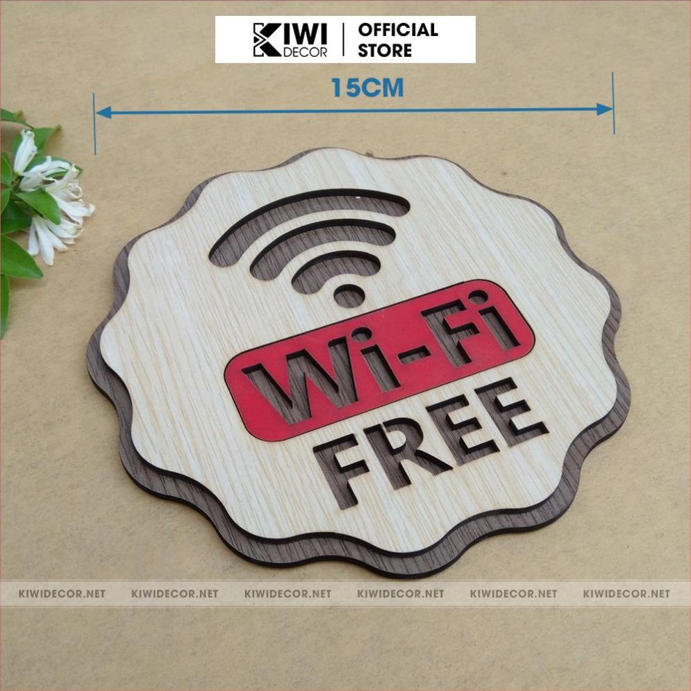 Bảng Tên Wifi Gỗ Decor Vintage, Free Wifi, Bảng Pass Wifi, Ghi Mật Khẩu Wifi, Thông tin wifi