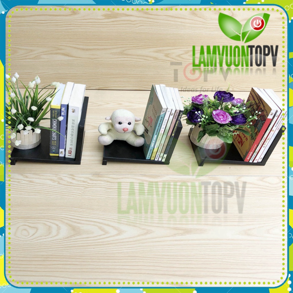 Giá sách để bàn học bàn làm việc TOPV gỗ mini đựng đồ decor trên kệ sách giá rẻ để đỡ vở cho bé nhỏ trắng Làm vườn TopV
