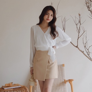 Chân váy ngắn dáng chữ A vạt chéo nữ Air Space Lady 2211822003