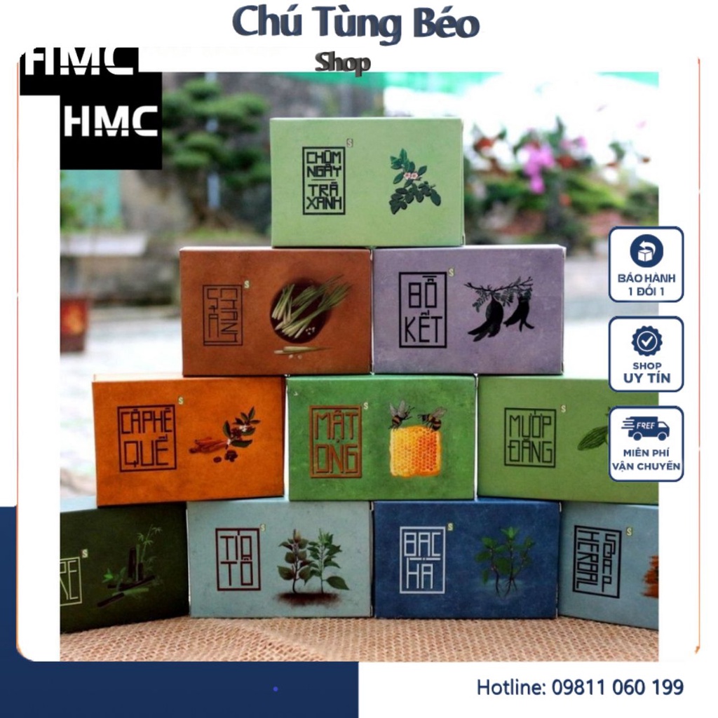 Xà Bông Sinh Dược 100% Nhiên Nhiên Đủ 10 loại (Xà Phòng Mướp Đắng Ngừa Mụn, Nghệ Mật Ong, Chùm Ngây Trà Xanh....)