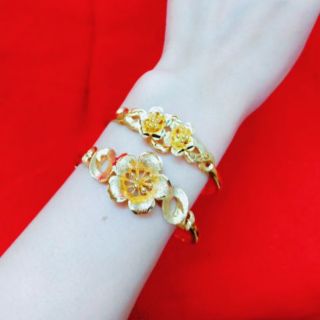 Lắc tay nữ hoa mai đồng non phụ kiện cô dâu