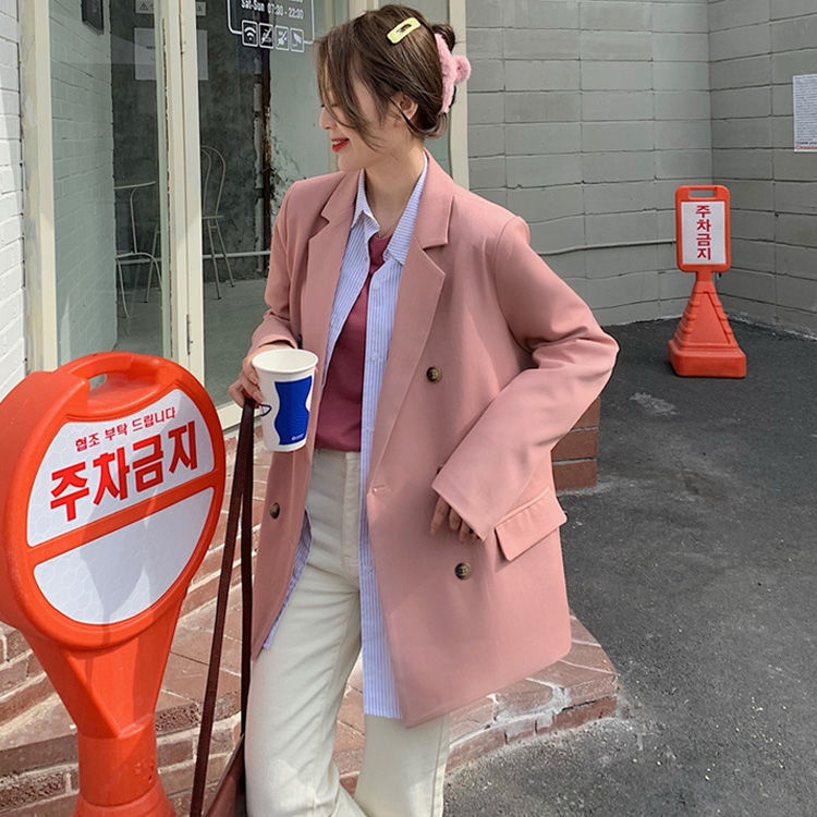 Jiashucheng Áo Khoác Vest Mỏng Dáng Rộng Phong Cách Hàn Quốc Thời Trang Xuân Thu Mới Cho Nữ