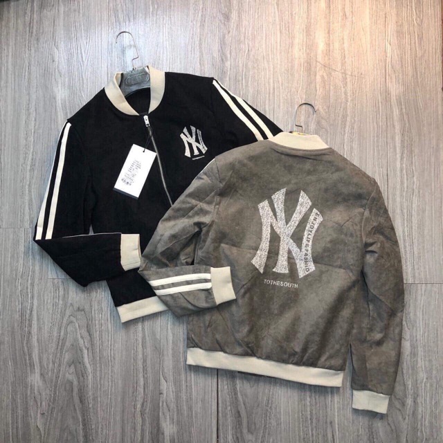 Áo nỉ bomber da lộn đẹp