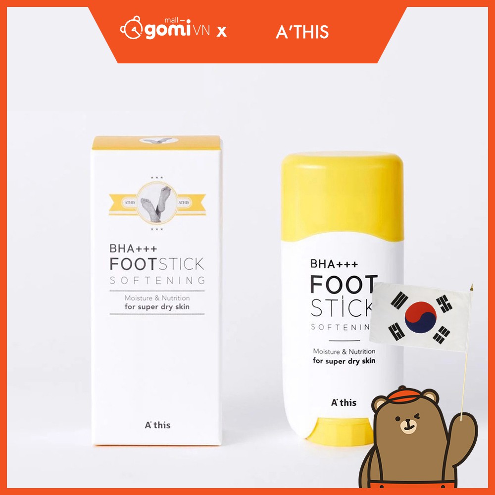 Lăn Loại Bỏ Tế Bào Chết Và Dưỡng Ẩm Cho Bàn Chân - A'this BHA+ Foot Stick Softening GomiMall