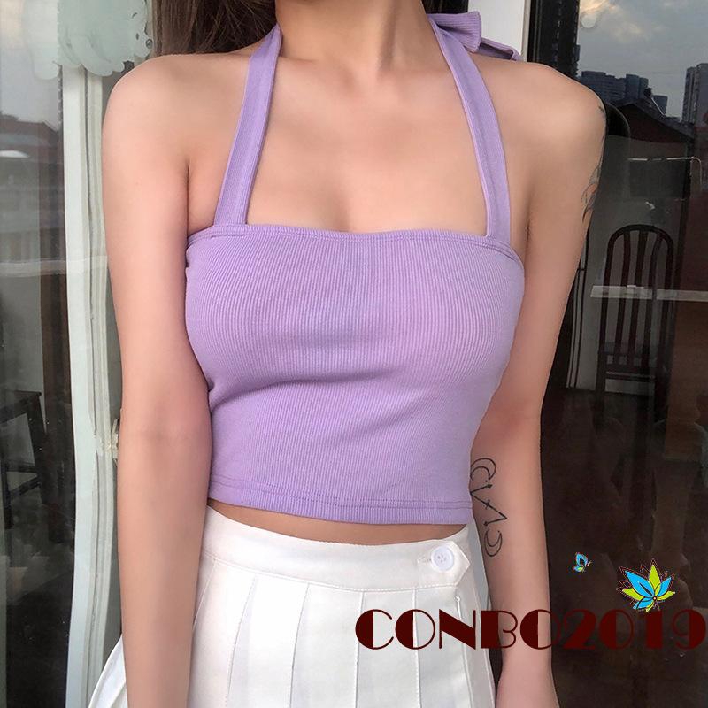 Áo Croptop Sát Nách Hở Lưng Quyến Rũ Cho Nữ
