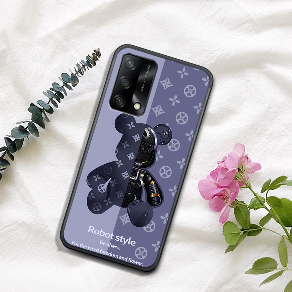 ỐP OPPO A54 4G - OPPO A54 5G - A55 4G - A55 5G - A74 - A94   , In Hình Gấu Robot họa tiết L-V màu sắc cực đẹp.