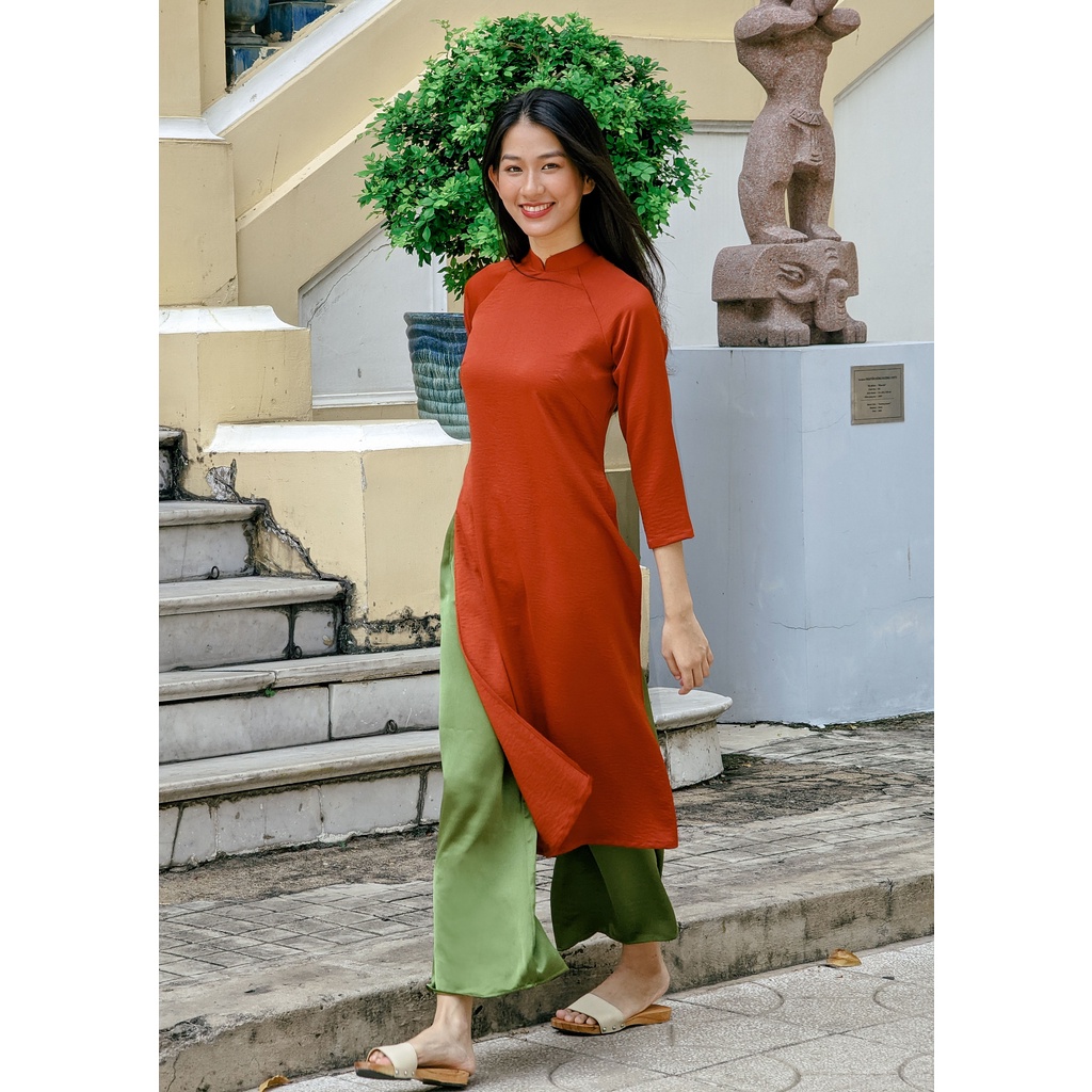 Set Áo dài Rosemary tây thi cam đất