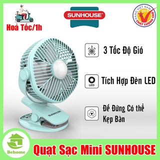 Quạt sạc mini sunhouse shd7111 – quạt mini để bàn – quạt mini tích điện - quạt mini cầm tay
