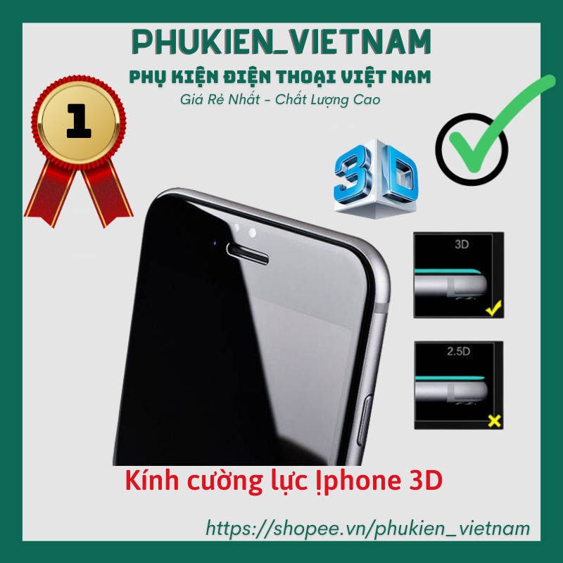 Kính cường lực Ịphone 3D chống tia cực tím bảo vệ mắt ✔ Bảo hành Toàn Quốc