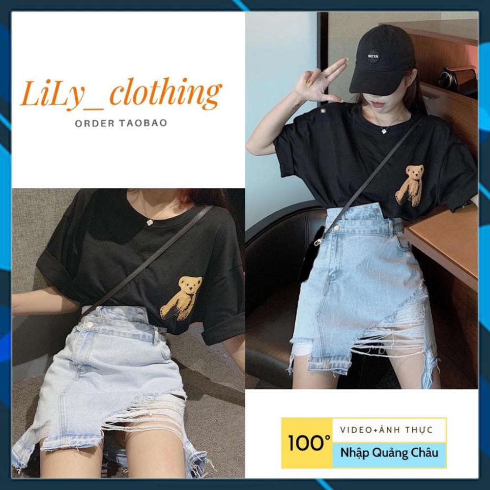 chân váy denim đẹp kiểu rách hottend, hàng order taobao sẵn CV95