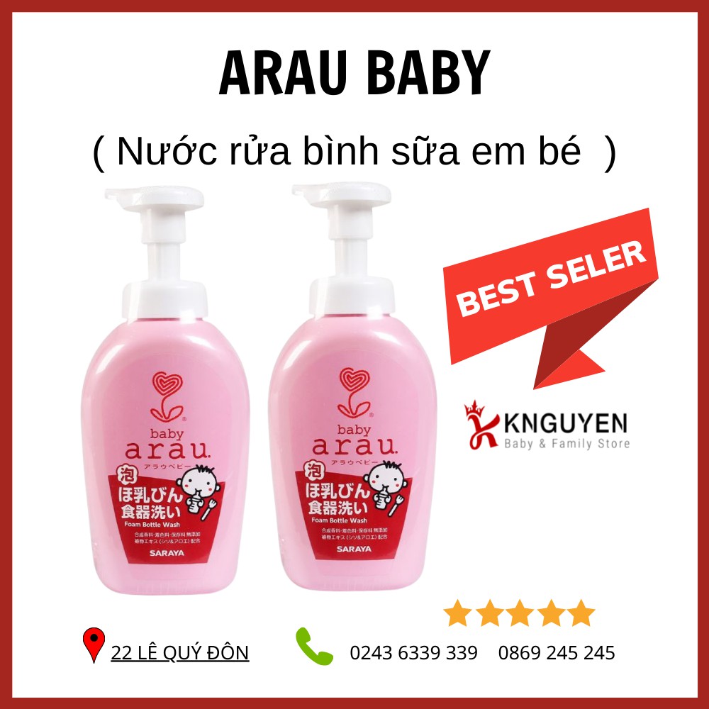 [Tốt Nhât] Nước rửa bình sữa Arau Baby 500ml hàng nội địa Nhật 230K [Hàng có sẵn]