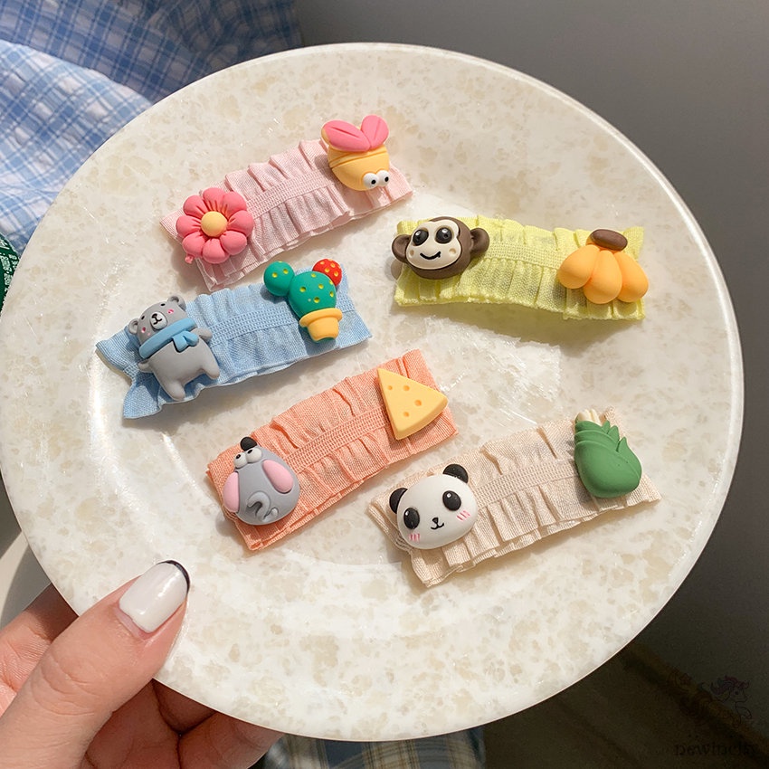 Kẹp tóc họa tiết hoạt hình màu kẹo phong cách Hàn Quốc thời trang dành cho bé gái