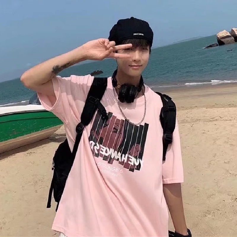 Áo Thun Tay Ngắn Dáng Rộng In Chữ Phong Cách Hip Hop Đường Phố Hàn Quốc Thời Trang Cho Nam Và Nữ [M-8XL]