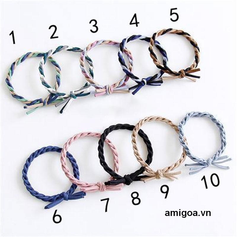 Dây Buộc Tóc Cao Su Co Giãn Phối Màu Độc Đáo Thời Trang Cho Nữ