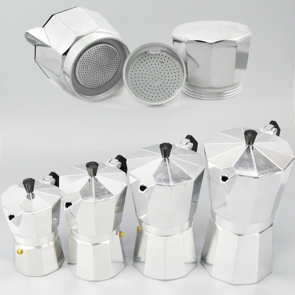 Bộ 3 Ấm Pha Cà Phê Espresso Percolator Ý Bằng Nhôm