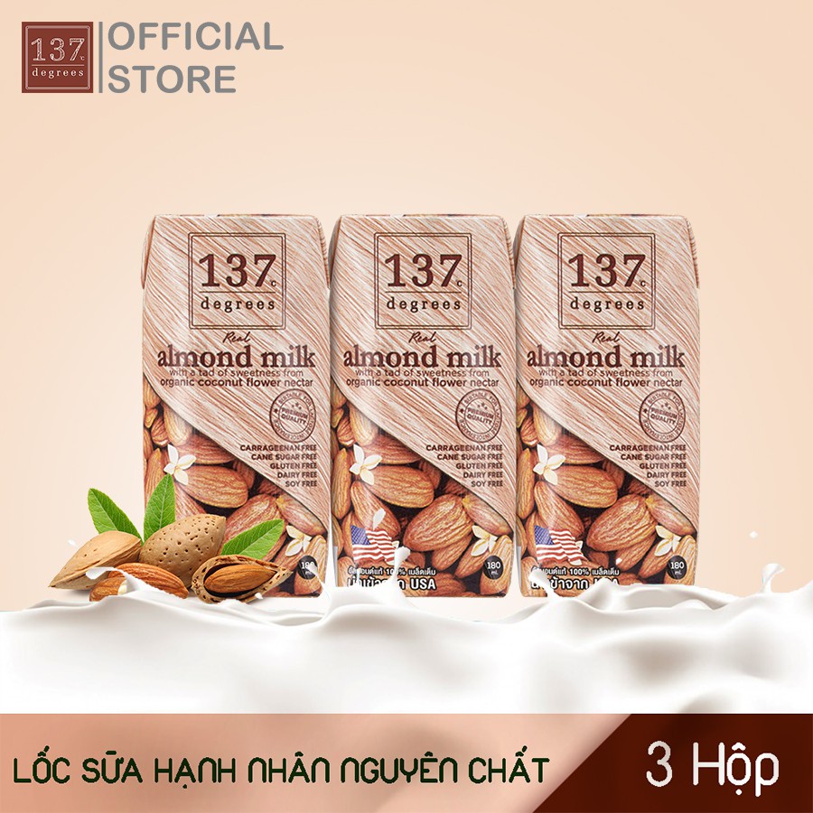 Sữa hạt 137 Degrees mix 5 vị tự chọn - Lốc 3 hộp 180ml