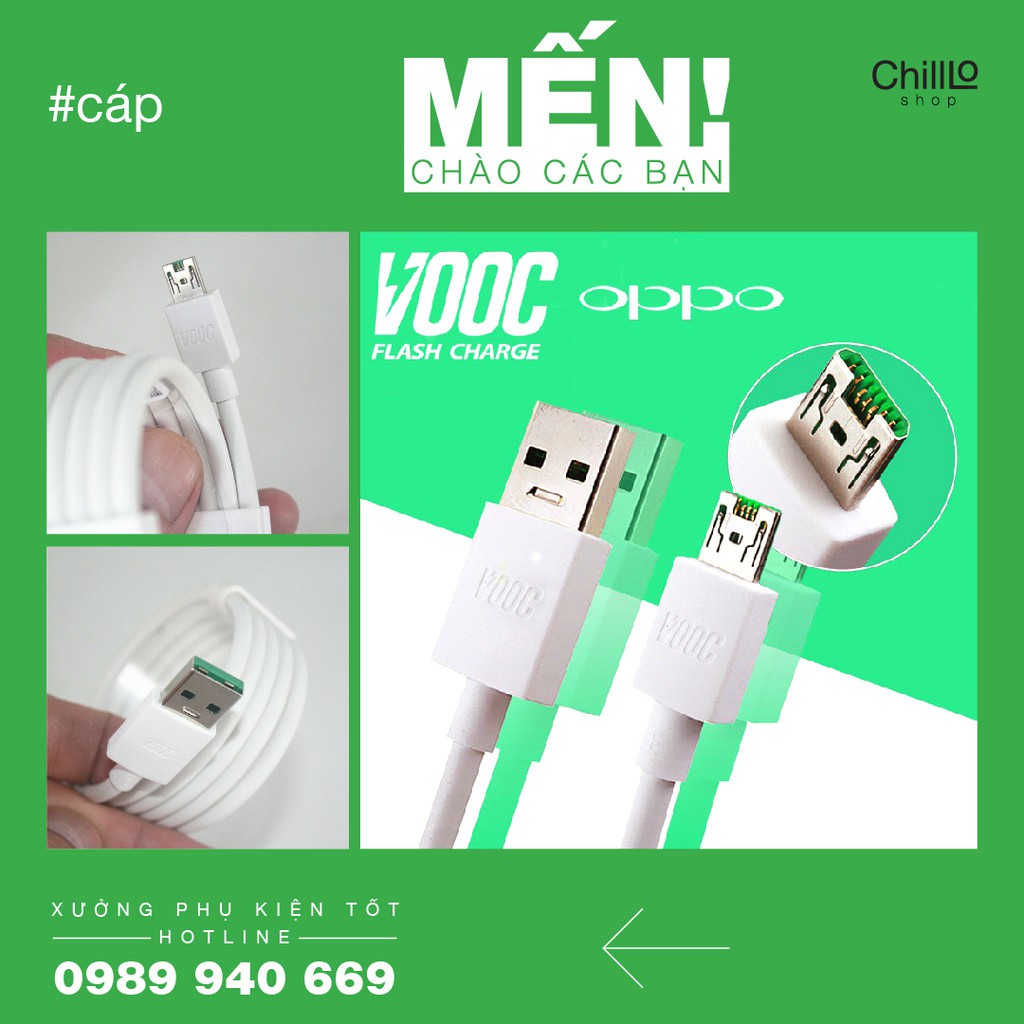 Cáp Sạc Nhanh OPPO Cổng Micro USB, Dây Cáp Micro-USB Sạc Nhanh VOOC 3.0 - VOOC Flash Charge 3.0 Dùng Cho Điện Thoại OPPO