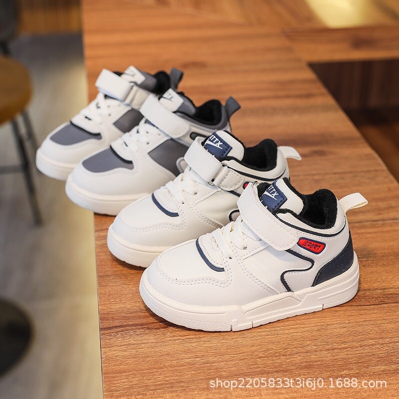 Giầy snearker bé trai da Pu dầy dặn,giày cao cổ bé trai