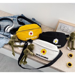 Free ship - túi vải đeo chéo hình hoa cúc - siêu dễ thương