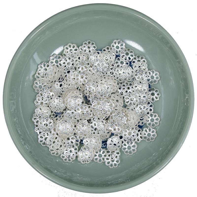 500 Hạt Xỏ Lỗ Bằng Kim Loại Hình Hoa 6mm Nhiều Màu Làm Trang Sức DIY