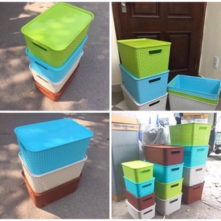 Combo 7 giỏ Đan có nắp(3 đại,1trung,3 bé)