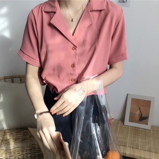 Áo sơ mi trơn cộc tay cổ Vets (Order)