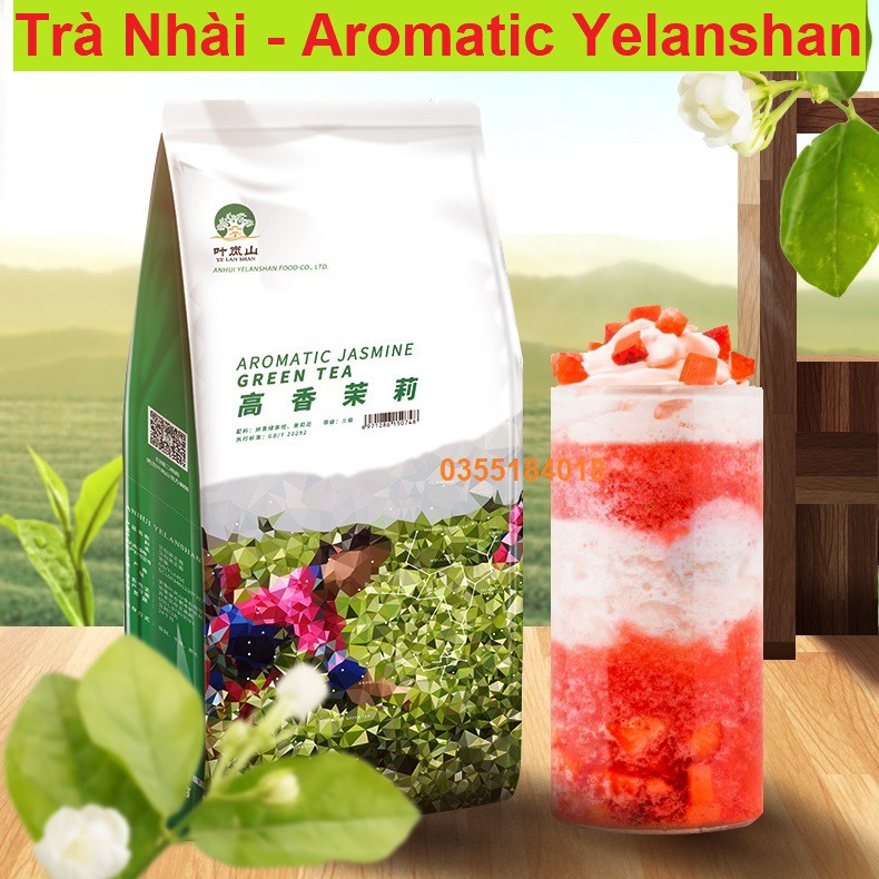 Lục trà nhài Aromatic Yelanshan Pha chế trà sữa - trà hoa quả thơm ngon vị hoa nhài Túi 500g