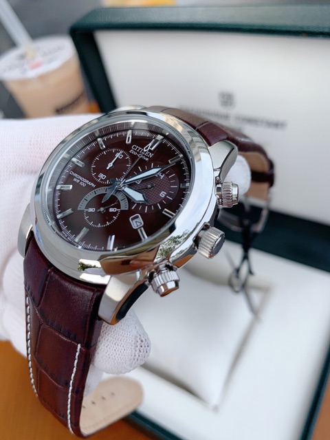 Đồng hồ nam dây da Citizen AT0550-11X Eco-drive 6 kim Chronograph chính hãng | BigBuy360 - bigbuy360.vn