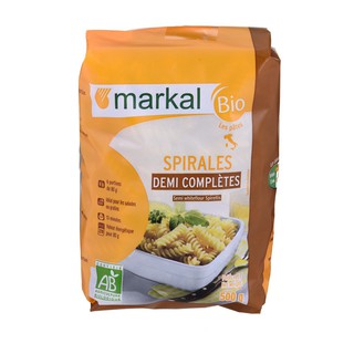 Nui xoắn bán lứt hữu cơ Markal 500g