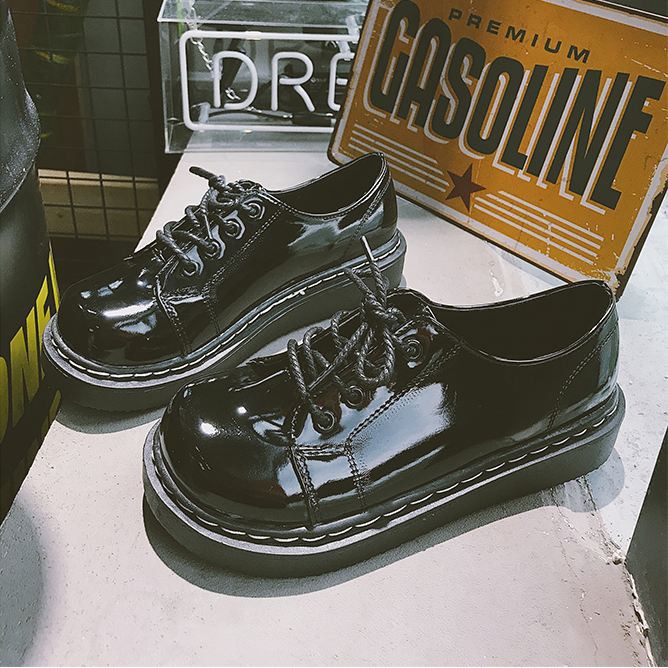 Giày lolita đế bằng da bóng - mũi tròn siêu xinh T08133 | BigBuy360 - bigbuy360.vn