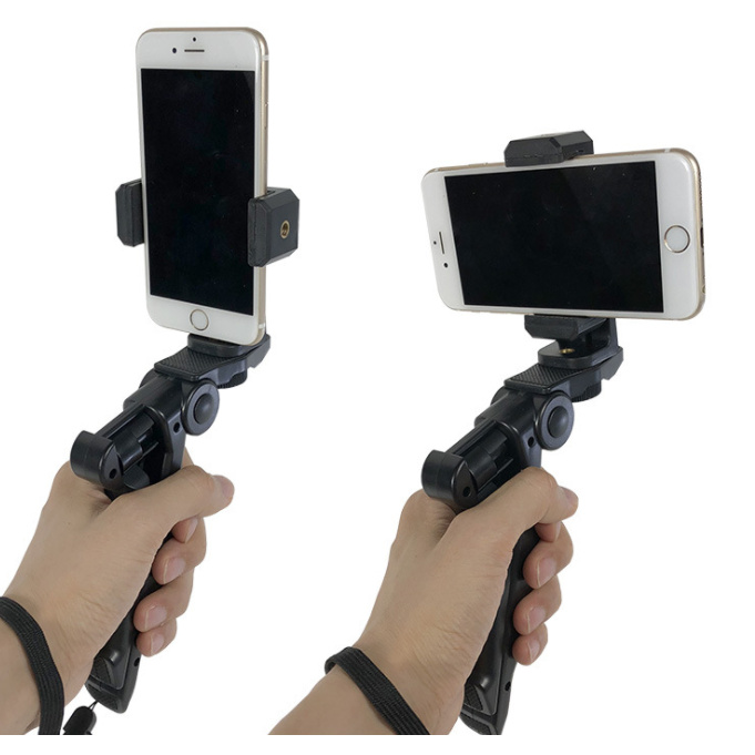 GIÁ SỈ   Tay cầm kiêm gậy selfie tripod 2 trong 1 cho điện thoại +kẹp 360 / camera GoPro Hero 7 6 5 DJI OSMO