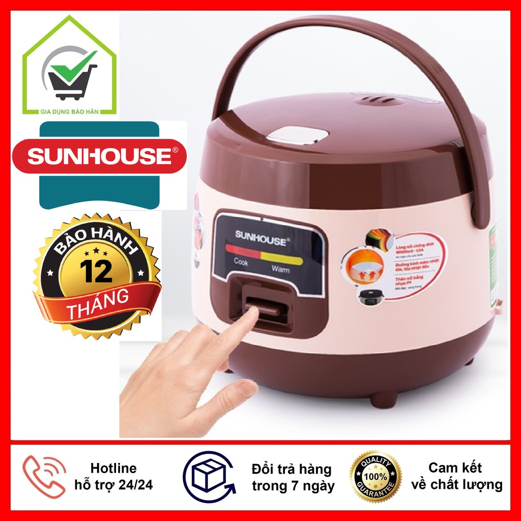 Nồi Cơm Điện Mini 1L SUNHOUSE SHD8208C Phù Hợp 1-3 Người Ăn