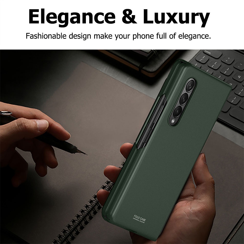 Miimall ốp điện thoại Samsung Galaxy Z Fold 3 ốp lưng,PC cứng sang trọng mờ siêu mỏng nắp gập chống sốc cho Z Fold 3 5g phong cách tối giản vỏ